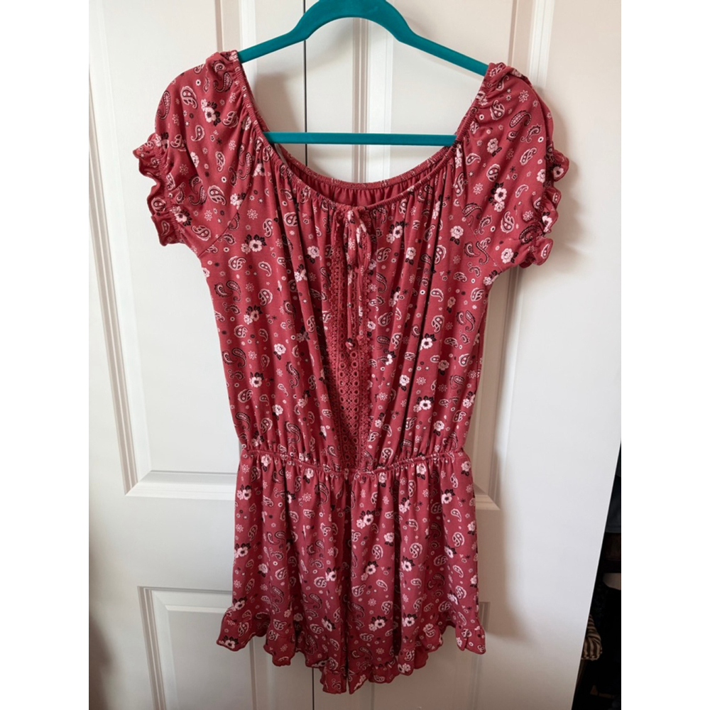 DENIZEN from Levi's Red Paisley Romper L